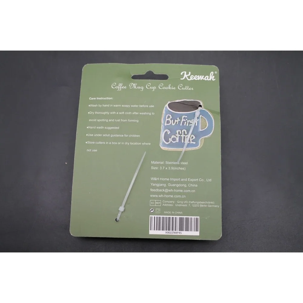 Keewah Coffee Mug Cookie Cutter Stainless Steel Baking Cutter New
